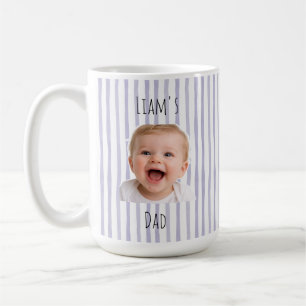 Anpassad bild med lila ränder Mugg till pappa