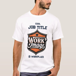 Anpassad bild med personlig jobbtitel och arbetspl t shirt