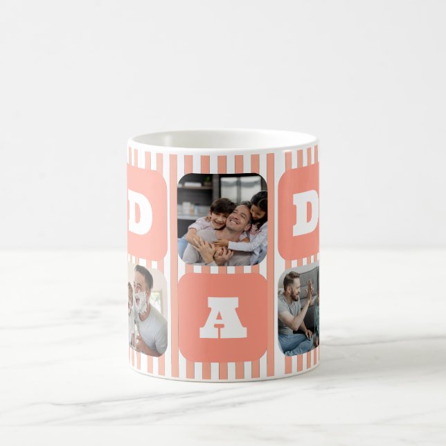 Anpassad bild med randigt mönster-mugg för pappa  kaffemugg (Center)