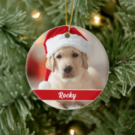 Anpassad bild med skrivet monogram, jul julgransprydnad keramik