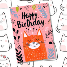 Anpassad bild med söt orange kattillustrationskons