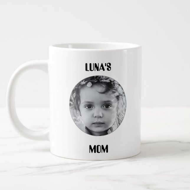 Anpassad bild och namn kaffemug jumbo mugg (Vänster)