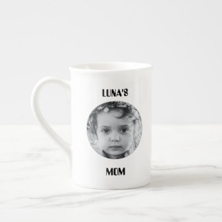 Anpassad bild och namn kaffemugg benporslin mugg