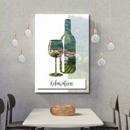 Anpassad bild och text Avslappning Röd vinflaska Poster