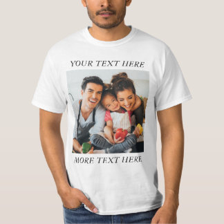 Anpassad bild och text eller namn vit t shirt