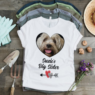 Anpassad bild och text för storasyster i hund t shirt