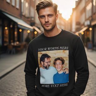Anpassad bild och text-sweatshirt, Skapa din egen Lång Ärmad Tröja