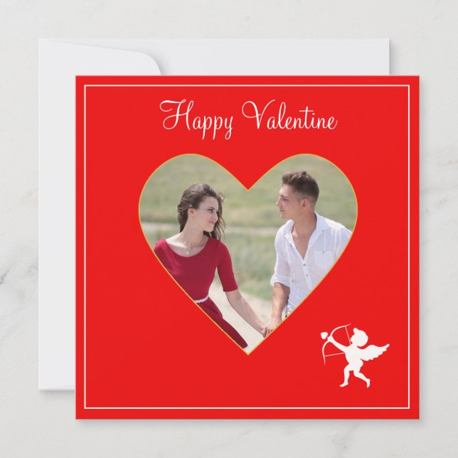 Anpassad bild på par & Cupid Alla hjärtans dag (Framsida)