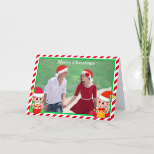 Anpassad bild på söta tomte julkort anteckningskort