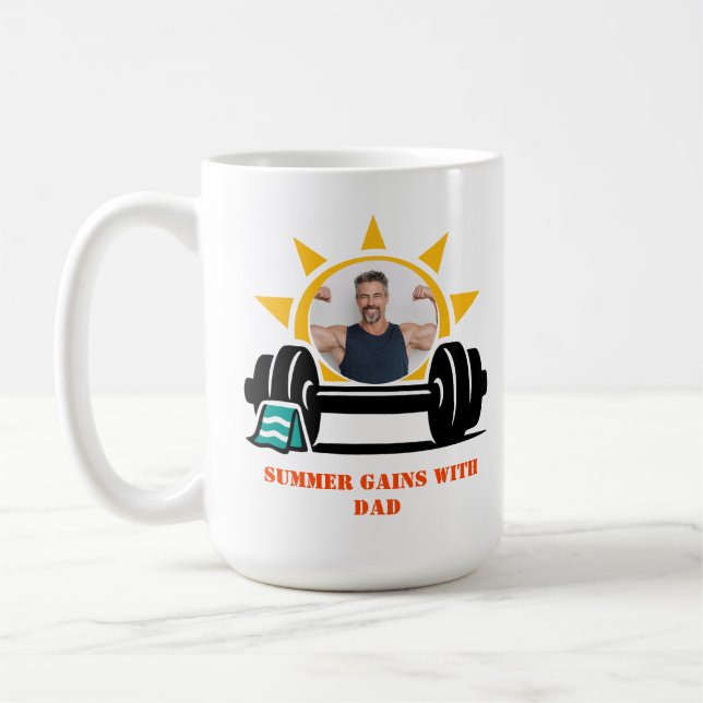 Anpassad bild Pappas sommarstång fars dag Kaffemugg (Vänster)