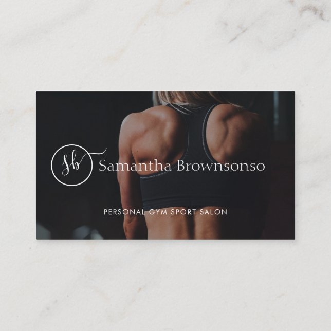Anpassad bild professionell fitness personlig trän visitkort (Baksida)