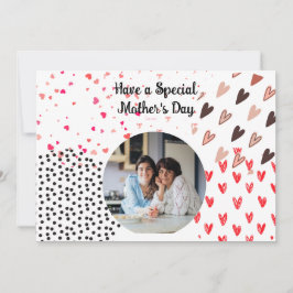 Anpassad bild Rosa Hjärtan Morsdags Kort