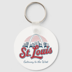 Anpassad bild & St. Louis Gateway Arch slogan Nyckelring