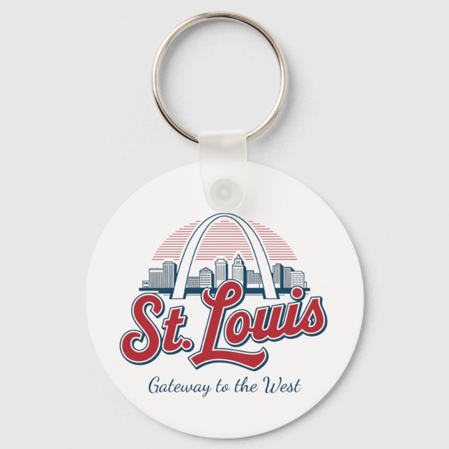 Anpassad bild & St. Louis Gateway Arch slogan Nyckelring (Framsida)