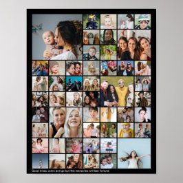 Anpassad bildcollage med 50 bilder minnesdisplay poster