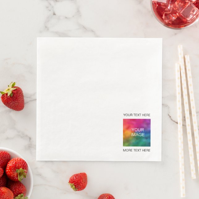 Anpassad bildfoto eller logotyp Lägg till textmall Pappersservett (Insitu)