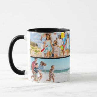 Anpassad bildmugg med 4 foton present till familje mugg