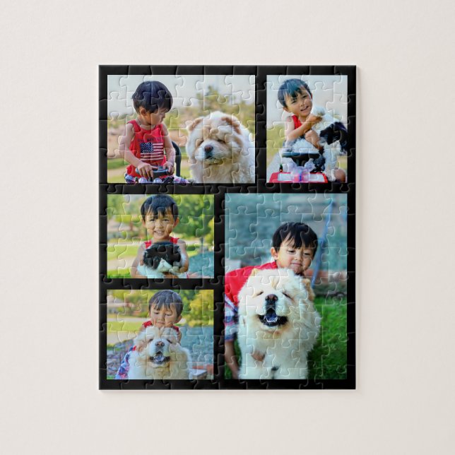 Anpassad bildsamling 5 Foto Pussel (Vertikal)