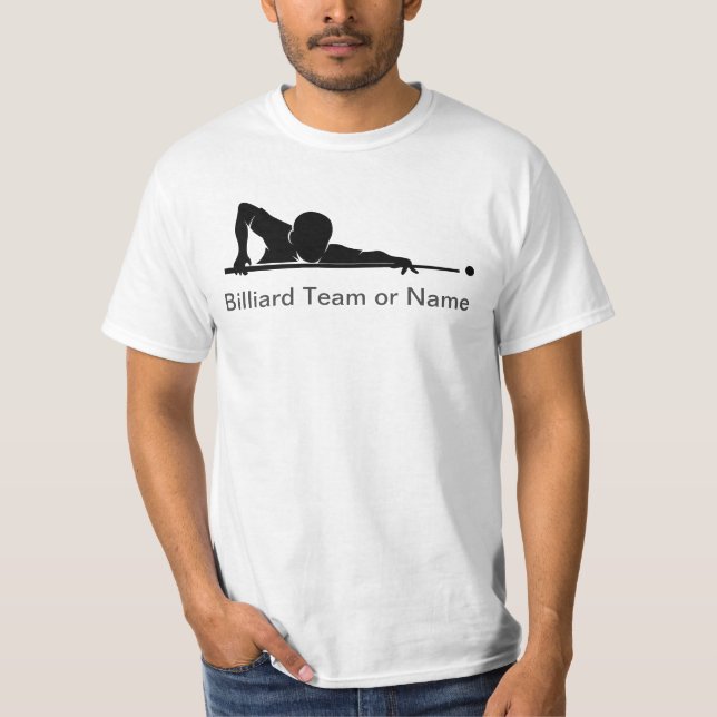 Anpassad Biljard Pool Liga Lagutrustning T Shirt (Framsida)