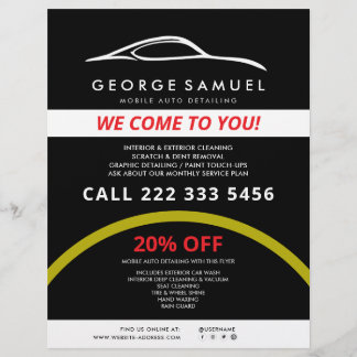 Anpassad bilreparation & Modern bildetaljering Reklamblad