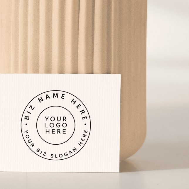 Anpassad Biz Namn Logotyp Slogan Modern  Självfärgande Stämpel (Skapare uppladdad)