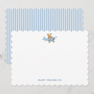 Anpassad Björn Plan Pojke Pappersvaror Baby Shower Tack Kort