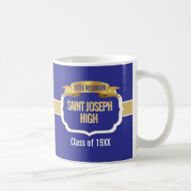 Anpassad blå 50-års klassåterträff Present Mugg