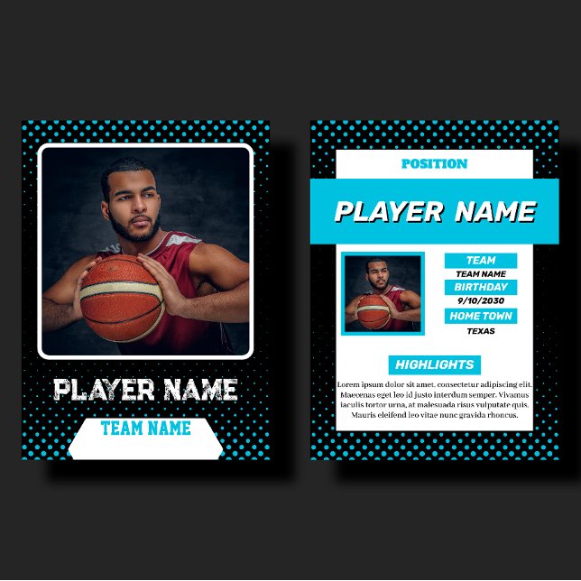 Anpassad Blå Basket Trading Card Spelarprofil (Skapare uppladdad)