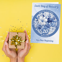 Anpassad blå blomsterarrangemang för tillfrisknand kort