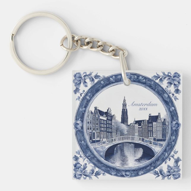 Anpassad blå Delft Amsterdam souvenir (Framsidan)