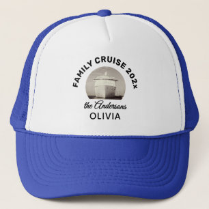Anpassad blå familjekryssning Classic Trucker Hatt Keps