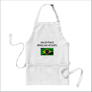 Anpassad blå grön och gul brasiliansk flagga förkläde