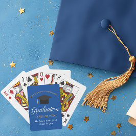 Anpassad blå guld-examen 2026 examenspresent casinokort