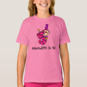 Anpassad blå ljussken Clown 5th Birthday T-shirt