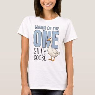 Anpassad Blå Mamma till Den Enkel Galna Gåsen Föde T Shirt