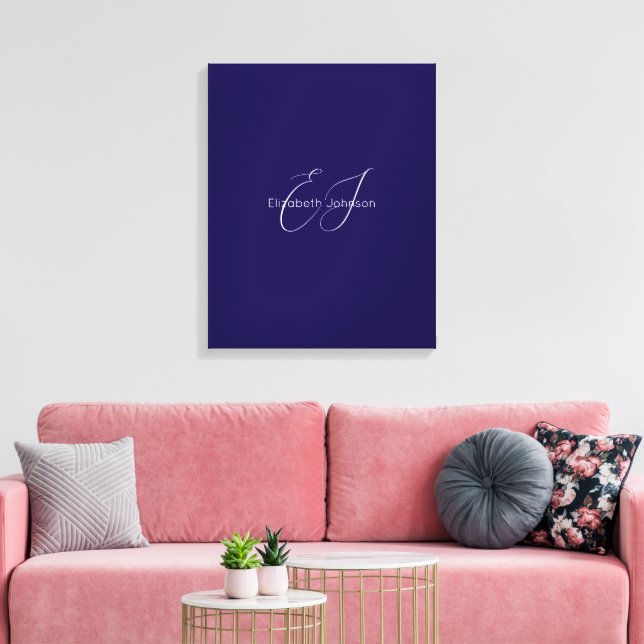 Anpassad, blå och vit, klassisk, minimalistisk nam canvastryck (Insitu (Vardagsrum))