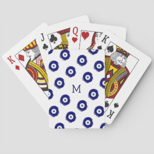 Anpassad Blå Ond Öga Tur Försvar Symbol Casinokort