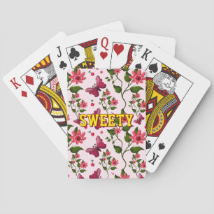 Anpassad blom fjäril mönster  casinokort