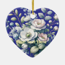 Anpassad blomdesign julgransprydnad keramik