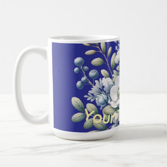 Anpassad blomdesign  kaffemugg (Vänster)