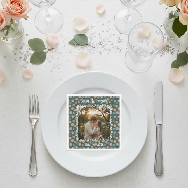Anpassad blomfotografi för förlovning  pappersservett (Skapare uppladdad)