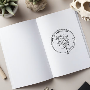 Anpassad blomma från detta bibliotek stämpel