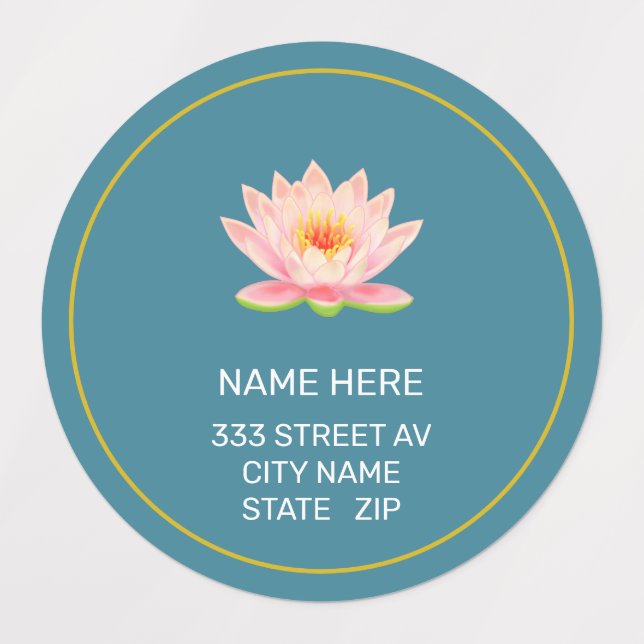 Anpassad blomma på eleganta blå etiketter (Design 1)