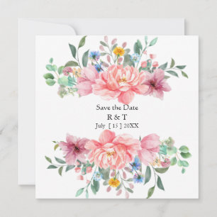 anpassad blomma save the date-kort spara datumet