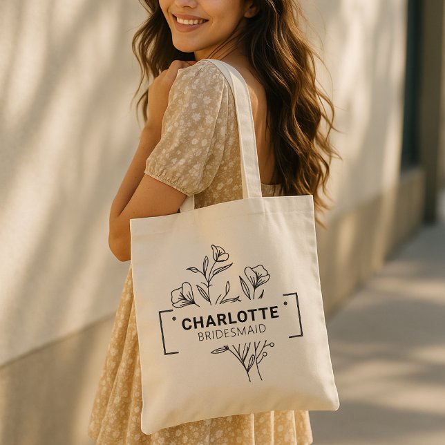 Anpassad blommig handväskan, Brudtärna förslagspre Tygkasse (bachelorette tote bag, bach club tote, girls trip tote, personalized beach bag, bachelorette gift,)