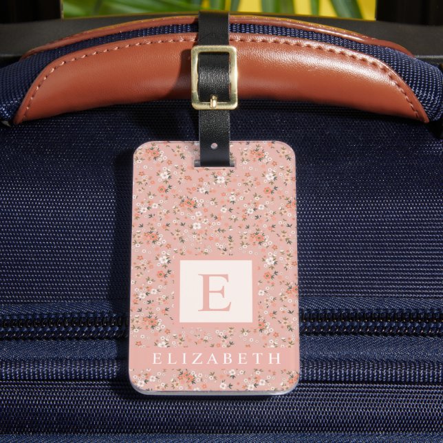 Anpassad Blommigt för pastelliserad Rosa, vita blo Bagagebricka (Framsida Insitu 2)