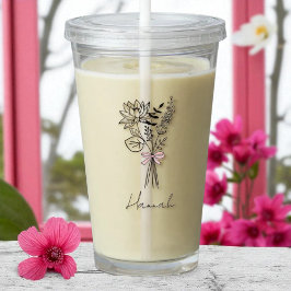 Anpassad blomster för brudtjänsteflicka take away mugg