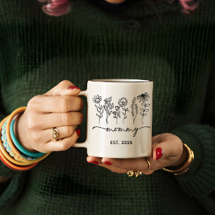 Anpassad blomster-mammamugg för nya mammor, Första Kaffemugg