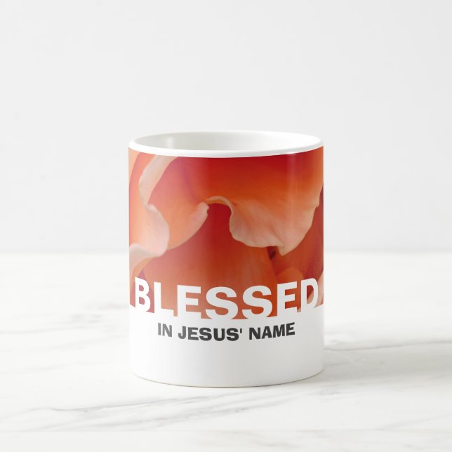 Anpassad blomster- peachrosen BLESSAD Kaffemugg (Center)