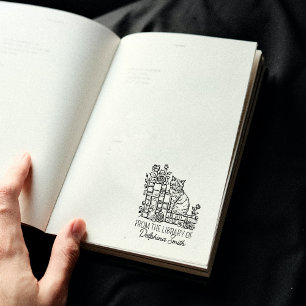 Anpassad blomsterbibliotekskatt stämpel